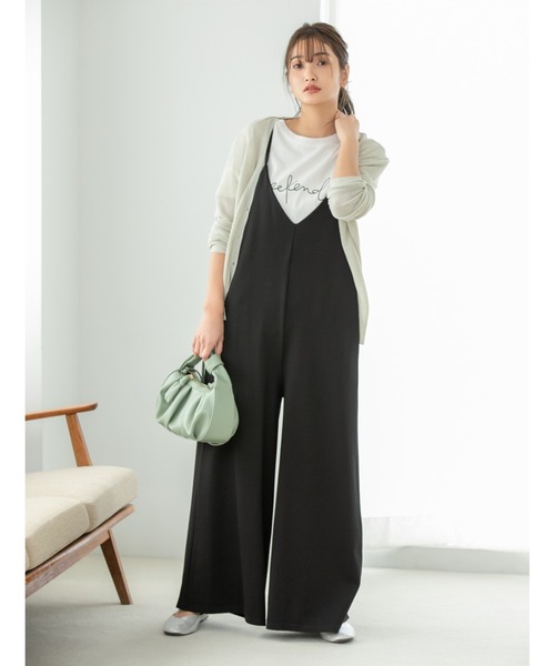 fifth（フィフス）の「モクロディキャミオールインワン（つなぎ/オールインワン・レディース・ブラック/ベージュ・MEDIUM）」の2枚目の写真