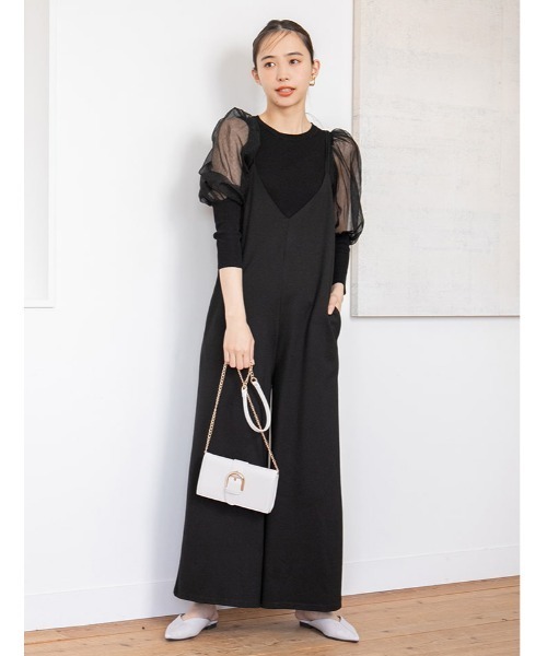 fifth（フィフス）の「モクロディキャミオールインワン（つなぎ/オールインワン・レディース・ブラック/ベージュ・MEDIUM）」の3枚目の写真