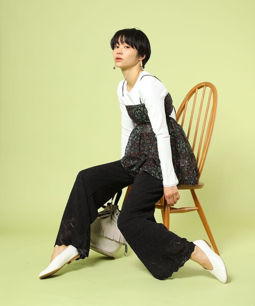 GOLDS∞infinity 黒紫 プリーツキャミソール GOLDS infinity紫黒プリーツキャミソール GOLDS∞infinity 黒紫