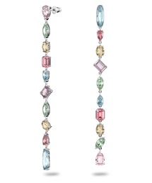 SWAROVSKI Gema ドロップイヤリング マルチカラー ジュエルトーンクリスタル ゴールド調仕上げ メタルセッティング Swarovski Gema コレクションの一部, One Siz