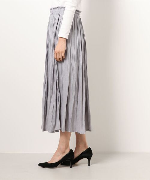 NICOLE white(ニコルホワイト)の「ヴィンテージサテン消しプリーツロングスカート(スカート・レディース・マスタード/ライトグレー/ブルー/ピンク/ブラウン・FREE)」の14枚目の写真
