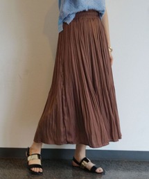 NICOLE white | ヴィンテージサテン消しプリーツロングスカート(スカート)