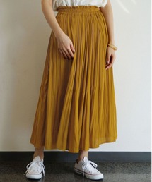 NICOLE white | ヴィンテージサテン消しプリーツロングスカート(スカート)