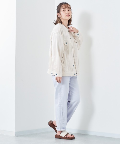 cepo（セポ）の「ノーカラー デニムジャケット（デニムジャケット・レディース・ラベンダー/グレー/オフホワイト/ブラウン/カーキ/キャメル・M）」の12枚目の写真