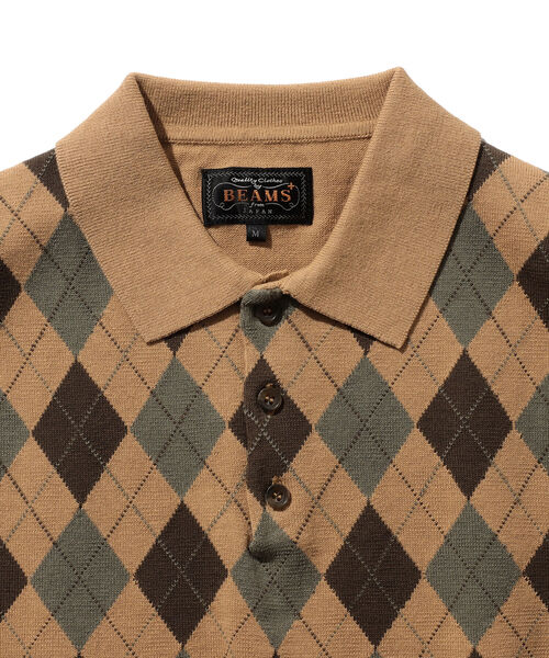 BEAMS PLUS（ビームスプラス）の「BEAMS PLUS / アーガイル ニットポロシャツ（ポロシャツ・メンズ・ネイビー/ワイン/カーキ・MEDIUM/LARGE/X-LARGE/SMALL）」の20枚目の写真