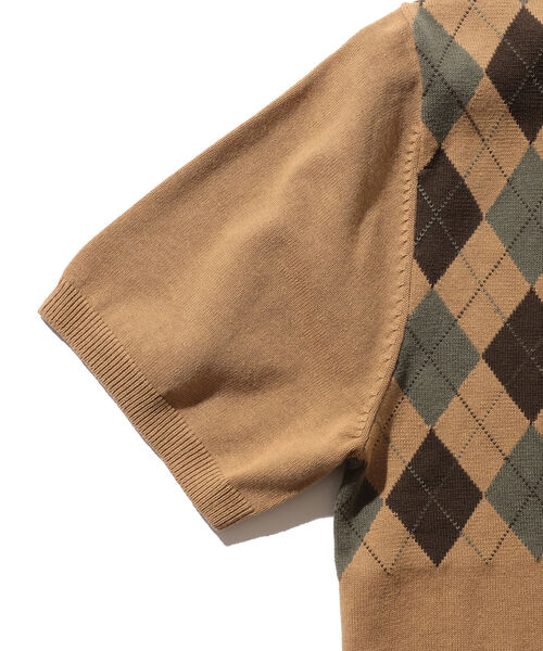 BEAMS PLUS（ビームスプラス）の「BEAMS PLUS / アーガイル ニットポロシャツ（ポロシャツ・メンズ・ネイビー/ワイン/カーキ・MEDIUM/LARGE/X-LARGE/SMALL）」の7枚目の写真