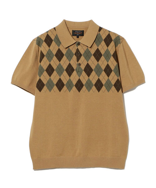 BEAMS PLUS（ビームスプラス）の「BEAMS PLUS / アーガイル ニットポロシャツ（ポロシャツ・メンズ・ネイビー/ワイン/カーキ・MEDIUM/LARGE/X-LARGE/SMALL）」の16枚目の写真