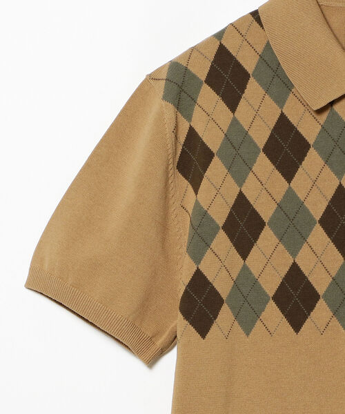 BEAMS PLUS（ビームスプラス）の「BEAMS PLUS / アーガイル ニットポロシャツ（ポロシャツ・メンズ・ネイビー/ワイン/カーキ・MEDIUM/LARGE/X-LARGE/SMALL）」の14枚目の写真