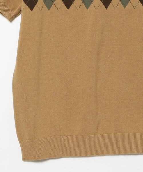 BEAMS PLUS（ビームスプラス）の「BEAMS PLUS / アーガイル ニットポロシャツ（ポロシャツ・メンズ・ネイビー/ワイン/カーキ・MEDIUM/LARGE/X-LARGE/SMALL）」の5枚目の写真
