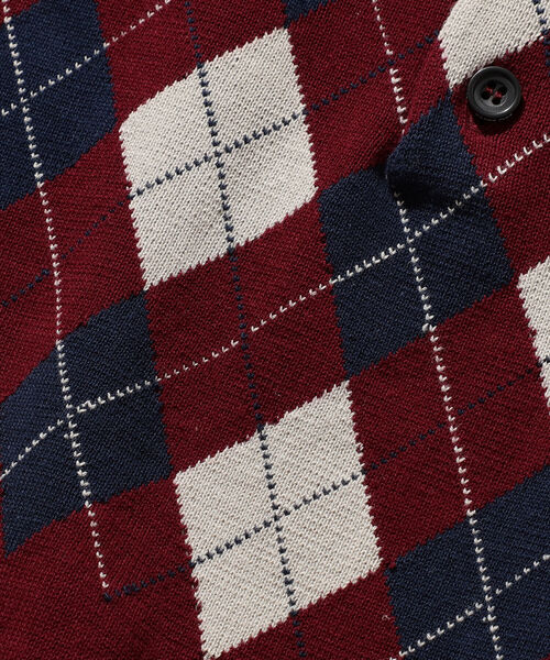 BEAMS PLUS（ビームスプラス）の「BEAMS PLUS / アーガイル ニットポロシャツ（ポロシャツ・メンズ・ネイビー/ワイン/カーキ・MEDIUM/LARGE/X-LARGE/SMALL）」の19枚目の写真