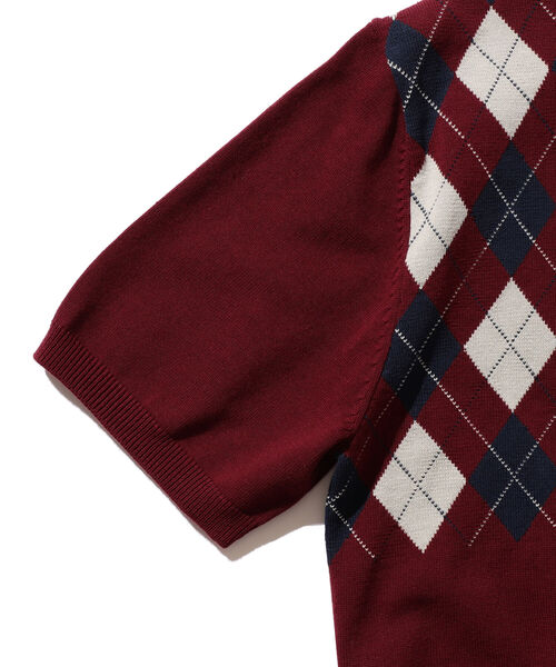 BEAMS PLUS（ビームスプラス）の「BEAMS PLUS / アーガイル ニットポロシャツ（ポロシャツ・メンズ・ネイビー/ワイン/カーキ・MEDIUM/LARGE/X-LARGE/SMALL）」の15枚目の写真