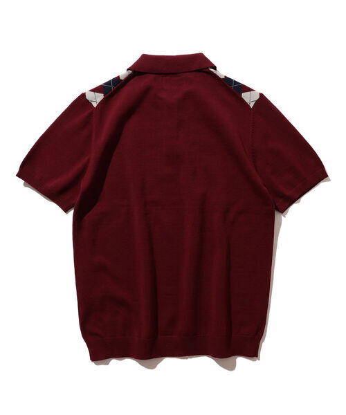 BEAMS PLUS（ビームスプラス）の「BEAMS PLUS / アーガイル ニットポロシャツ（ポロシャツ・メンズ・ネイビー/ワイン/カーキ・MEDIUM/LARGE/X-LARGE/SMALL）」の6枚目の写真