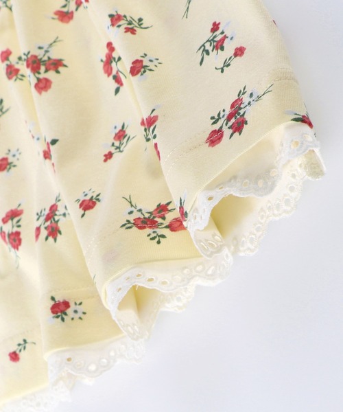 BRANSHES（ブランシェス）の「裾レース付き花柄プリント半袖Tシャツ（チュニック・キッズ・アイボリー/ピンク・80ｃｍ/110cm/120cm/100cm/130cm/90cm）」の15枚目の写真