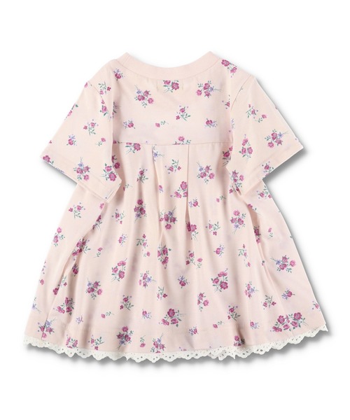 BRANSHES（ブランシェス）の「裾レース付き花柄プリント半袖Tシャツ（チュニック・キッズ・アイボリー/ピンク・80ｃｍ/110cm/120cm/100cm/130cm/90cm）」の8枚目の写真