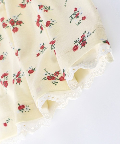 BRANSHES（ブランシェス）の「裾レース付き花柄プリント半袖Tシャツ（チュニック・キッズ・アイボリー/ピンク・80ｃｍ/110cm/120cm/100cm/130cm/90cm）」の20枚目の写真
