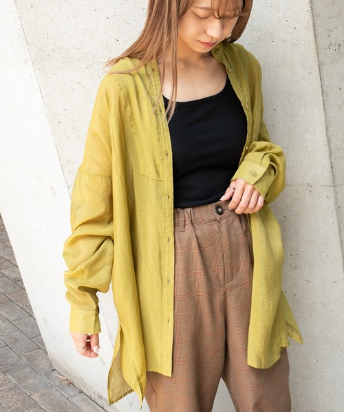 kutir（クティール）の「バンドカラーシアーシャツ（シャツ/ブラウス・レディース・ライトブルー/イエロー/オフホワイト/ラベンダー・FREE）」の21枚目の写真