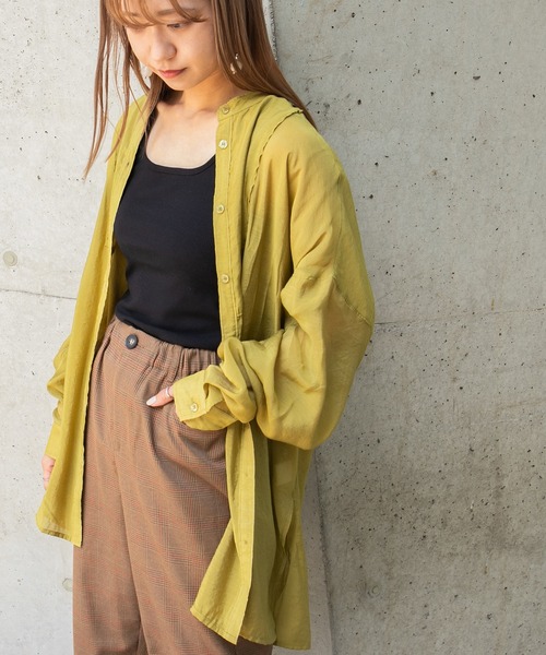 kutir（クティール）の「バンドカラーシアーシャツ（シャツ/ブラウス・レディース・ライトブルー/イエロー/オフホワイト/ラベンダー・FREE）」の22枚目の写真