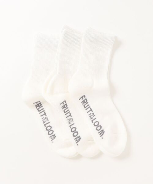FRUIT OF THE LOOM(フルーツオブザルーム)の「【FRUIT OF THE LOOM】/ 無地底パイル 3P SOX(ソックス/靴下・レディース・ホワイト/マルチ/ブラック・FREE)」の5枚目の写真