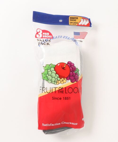 FRUIT OF THE LOOM(フルーツオブザルーム)の「【FRUIT OF THE LOOM】/ 無地底パイル 3P SOX(ソックス/靴下・レディース・ホワイト/マルチ/ブラック・FREE)」の7枚目の写真