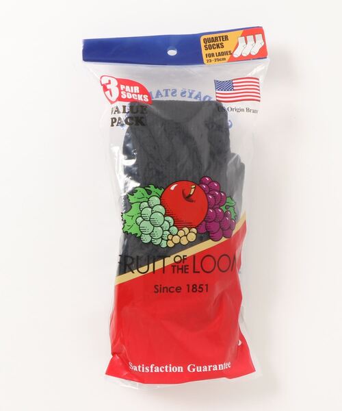 FRUIT OF THE LOOM(フルーツオブザルーム)の「【FRUIT OF THE LOOM】/ 無地底パイル 3P SOX(ソックス/靴下・レディース・ホワイト/マルチ/ブラック・FREE)」の8枚目の写真