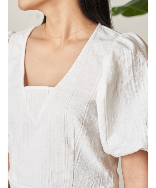 Vicente（ヴィセンテ）の「Puffsleeve tops（シャツ/ブラウス・レディース・ブラック/オフホワイト・FREE）」の7枚目の写真