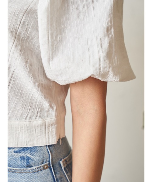 Vicente（ヴィセンテ）の「Puffsleeve tops（シャツ/ブラウス・レディース・ブラック/オフホワイト・FREE）」の4枚目の写真