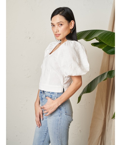 Vicente（ヴィセンテ）の「Puffsleeve tops（シャツ/ブラウス・レディース・ブラック/オフホワイト・FREE）」の9枚目の写真