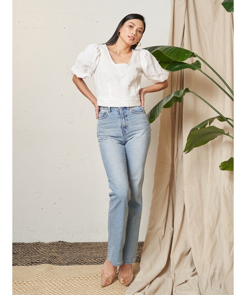 Vicente（ヴィセンテ）の「Puffsleeve tops（シャツ/ブラウス・レディース・ブラック/オフホワイト・FREE）」の3枚目の写真