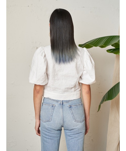 Vicente（ヴィセンテ）の「Puffsleeve tops（シャツ/ブラウス・レディース・ブラック/オフホワイト・FREE）」の6枚目の写真