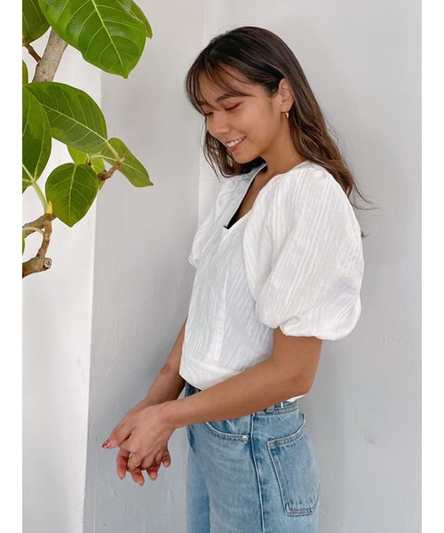 Vicente（ヴィセンテ）の「Puffsleeve tops（シャツ/ブラウス・レディース・ブラック/オフホワイト・FREE）」の18枚目の写真