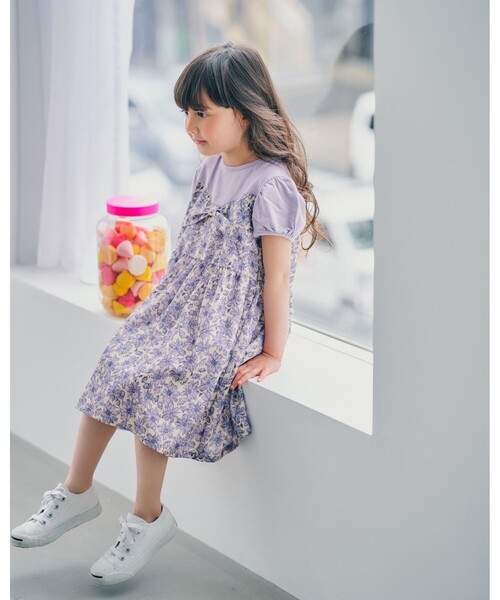 セール 90 150cm フラワービスチェ切替ドッキングワンピース ワンピース Shoo La Rue シューラルー のファッション通販 Zozotown