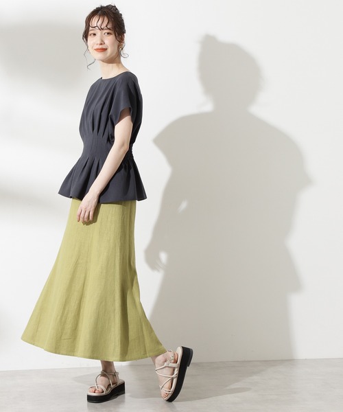 N.（N. Natural Beauty Basic）（エヌエヌナチュラルビューティーベーシック）の「◆ドライポプリン半袖ブラウス（シャツ/ブラウス・レディース・オフホワイト/チャコールグレー/ブルー/マスタード・MEDIUM）」の14枚目の写真