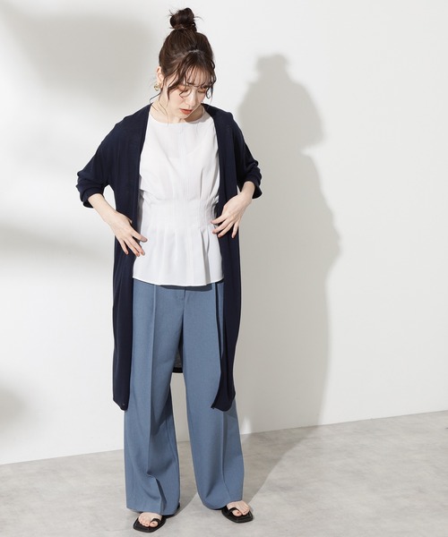 N.（N. Natural Beauty Basic）（エヌエヌナチュラルビューティーベーシック）の「◆ドライポプリン半袖ブラウス（シャツ/ブラウス・レディース・オフホワイト/チャコールグレー/ブルー/マスタード・MEDIUM）」の16枚目の写真