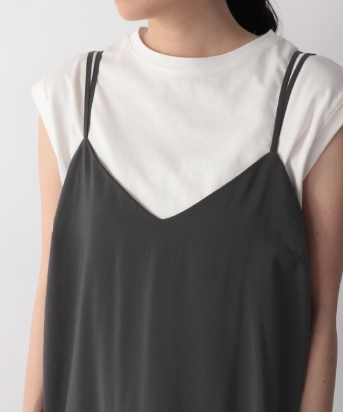 LOWRYS FARM（ローリーズファーム）の「ティアードキャミワンピース／Ｗ　950959（ワンピース・レディース・アイボリー/チャコールグレー/ダークブラウン/グリーン/イエロー・FREE）」の6枚目の写真