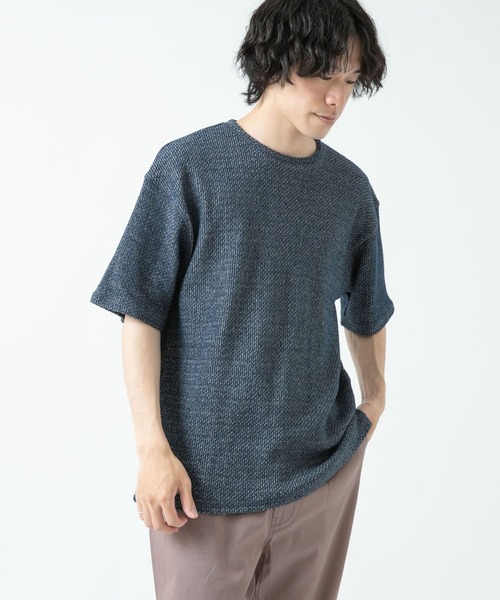 ITEMS URBANRESEARCH（アイテムズ アーバンリサーチ）の「ローゲージカノコ半袖Tシャツ（Tシャツ/カットソー・メンズ・ベージュ/グレー/ネイビー・MEDIUM/LARGE）」の18枚目の写真