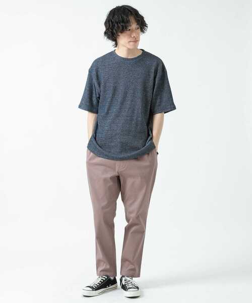 ITEMS URBANRESEARCH（アイテムズ アーバンリサーチ）の「ローゲージカノコ半袖Tシャツ（Tシャツ/カットソー・メンズ・ベージュ/グレー/ネイビー・MEDIUM/LARGE）」の4枚目の写真