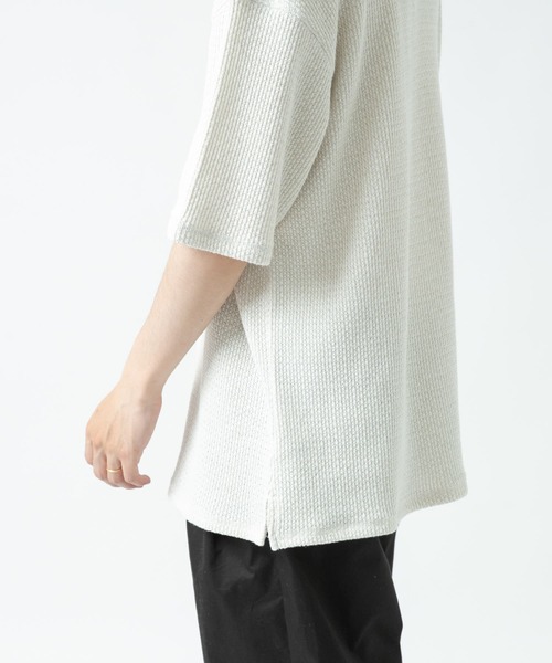 ITEMS URBANRESEARCH（アイテムズ アーバンリサーチ）の「ローゲージカノコ半袖Tシャツ（Tシャツ/カットソー・メンズ・ベージュ/グレー/ネイビー・MEDIUM/LARGE）」の8枚目の写真