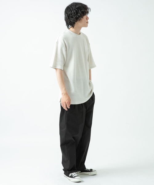 ITEMS URBANRESEARCH（アイテムズ アーバンリサーチ）の「ローゲージカノコ半袖Tシャツ（Tシャツ/カットソー・メンズ・ベージュ/グレー/ネイビー・MEDIUM/LARGE）」の10枚目の写真