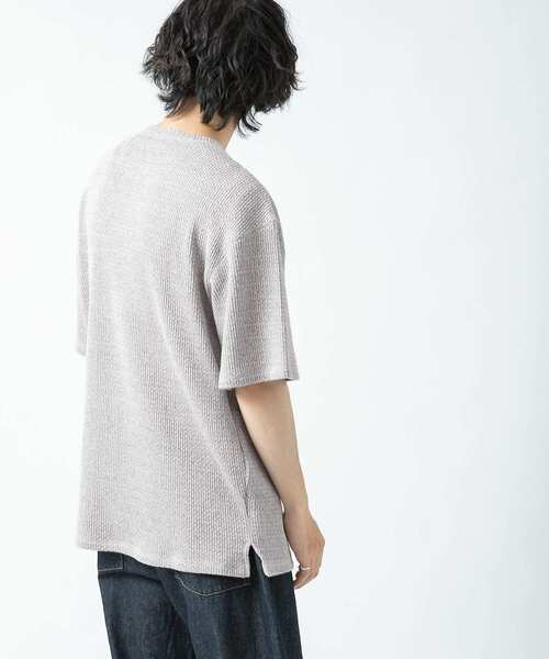 ITEMS URBANRESEARCH（アイテムズ アーバンリサーチ）の「ローゲージカノコ半袖Tシャツ（Tシャツ/カットソー・メンズ・ベージュ/グレー/ネイビー・MEDIUM/LARGE）」の19枚目の写真