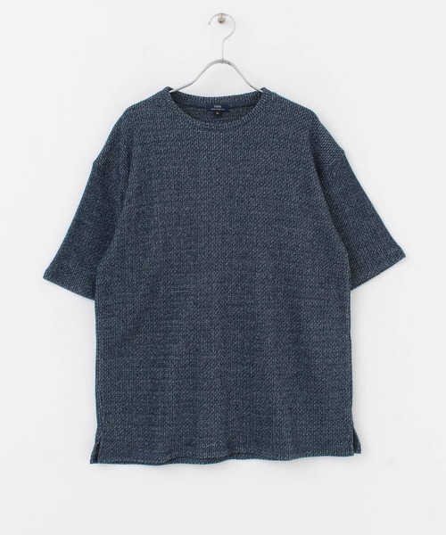 ITEMS URBANRESEARCH（アイテムズ アーバンリサーチ）の「ローゲージカノコ半袖Tシャツ（Tシャツ/カットソー・メンズ・ベージュ/グレー/ネイビー・MEDIUM/LARGE）」の9枚目の写真