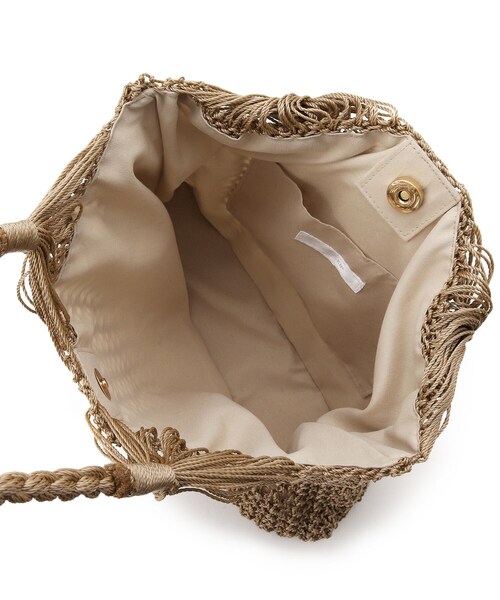 DRESKIP（ドレスキップ）の「◆レーヨン手編みトート（トートバッグ・レディース・ブラック/ベージュ/アイボリー・00）」の7枚目の写真