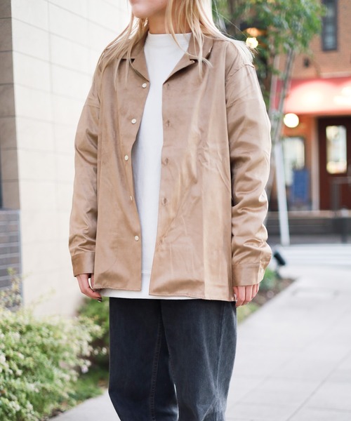 INNOCENT(イノセント)の「【W】【it】【-It is what it is-】フェイクスウェード開襟シャツ(シャツ/ブラウス・メンズ・ベージュ/チャコールグレー・MEDIUM/SMALL/LARGE)」の7枚目の写真