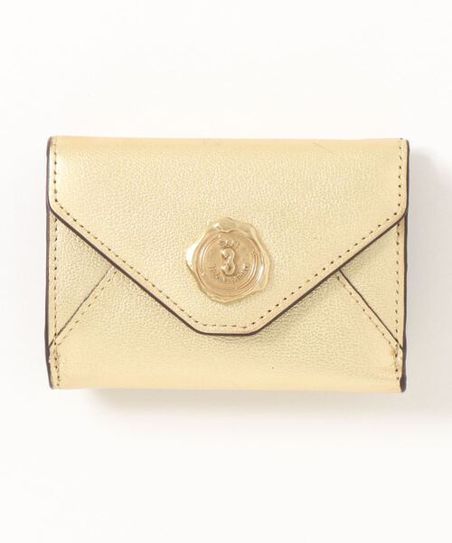 美品 SAN HIDEAKI MIHARA 三つ折り財布 ゴールドロゴ金具 SAN HIDEAKI MIHARA san hideaki mihara サン ヒデアキミハラ