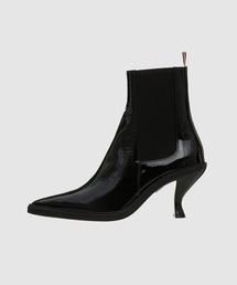 CHELSEA BOOT W/ 75MM CURVED HEEL IN SOFT PATENT LEATHER