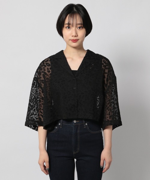 PAGEBOY(ページボーイ)の「【CORE】レオパード柄シアーショートシャツ(シャツ/ブラウス・レディース・ブラック/ホワイト系その他・FREE)」の13枚目の写真