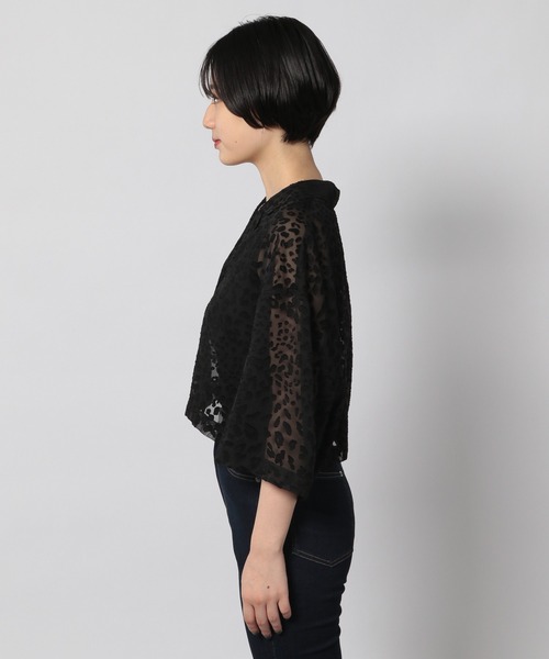 PAGEBOY(ページボーイ)の「【CORE】レオパード柄シアーショートシャツ(シャツ/ブラウス・レディース・ブラック/ホワイト系その他・FREE)」の14枚目の写真