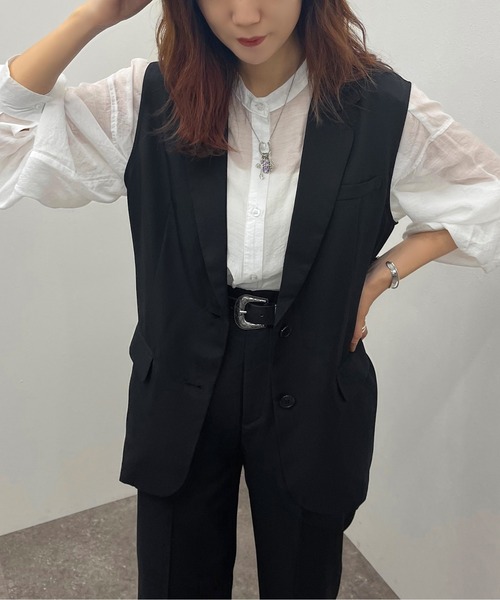 apres jour mignon（アプレジュールミニョン）の「ノースリジレ 【SETUP可能】【ZOZOTOWN限定アイテム】（ベスト・レディース・チャコールグレー/ブラック/カーキ/パープル・フリー/X-LARGE）」の2枚目の写真