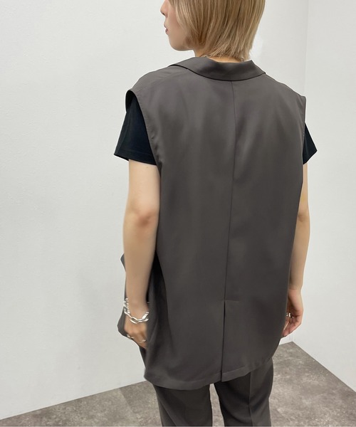 apres jour mignon（アプレジュールミニョン）の「ノースリジレ 【SETUP可能】【ZOZOTOWN限定アイテム】（ベスト・レディース・チャコールグレー/ブラック/カーキ/パープル・フリー/X-LARGE）」の15枚目の写真