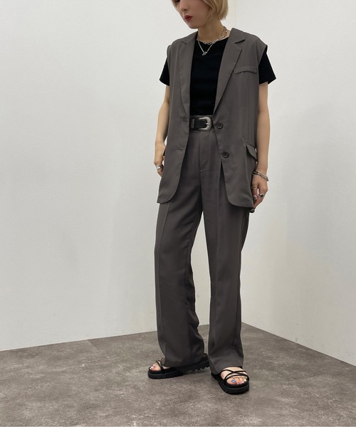 apres jour mignon（アプレジュールミニョン）の「ノースリジレ 【SETUP可能】【ZOZOTOWN限定アイテム】（ベスト・レディース・チャコールグレー/ブラック/カーキ/パープル・フリー/X-LARGE）」の16枚目の写真