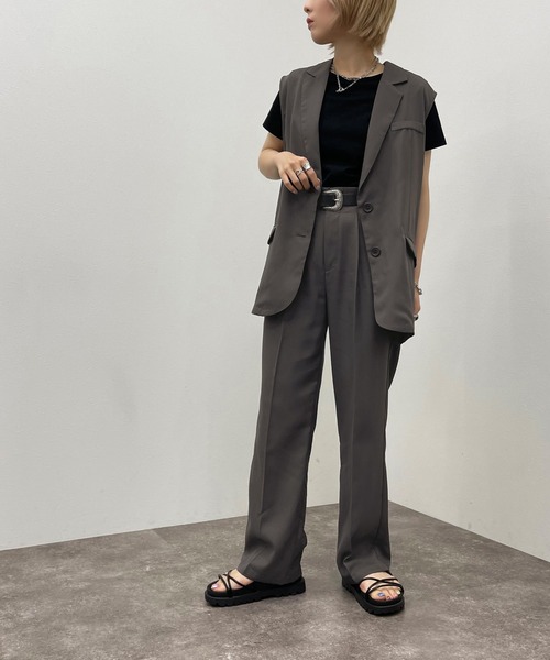 apres jour mignon（アプレジュールミニョン）の「ノースリジレ 【SETUP可能】【ZOZOTOWN限定アイテム】（ベスト・レディース・チャコールグレー/ブラック/カーキ/パープル・フリー/X-LARGE）」の17枚目の写真